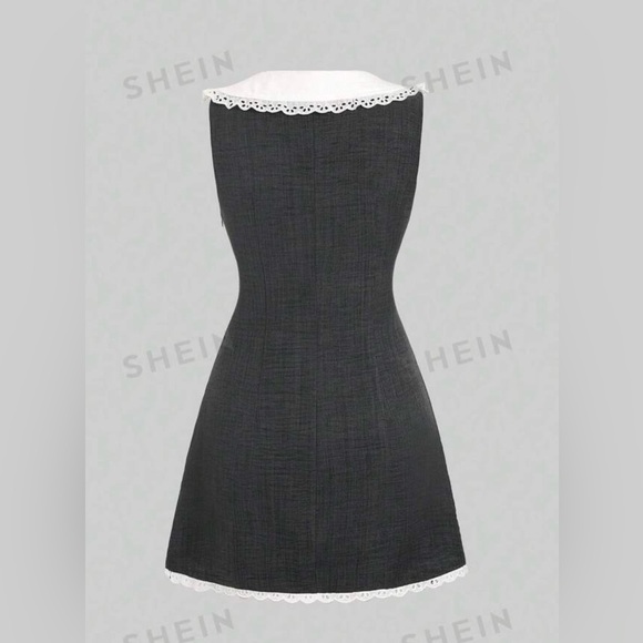 {NIB / NWOT} A-Line Mini Dress with Collar and Bow - Picture 2 of 10